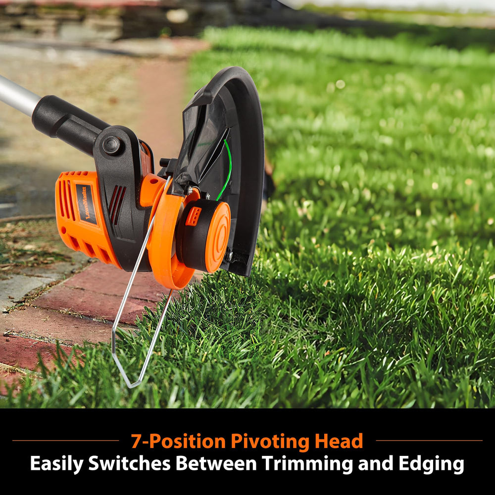 LawnMaster mower catcher detail showing 6.5-gallon clipping containment