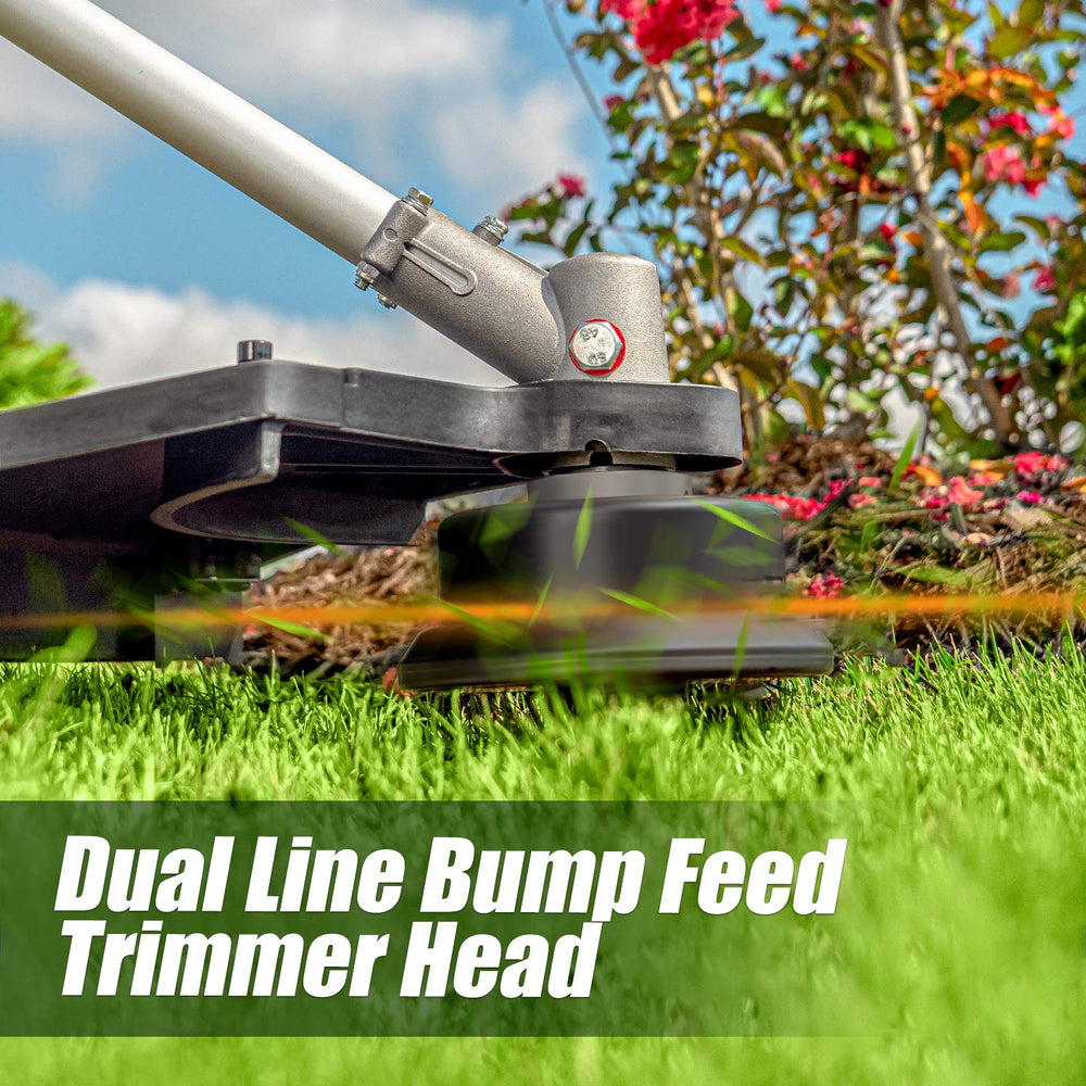 LawnMaster split shaft attachment point enabling multi-tool versatility