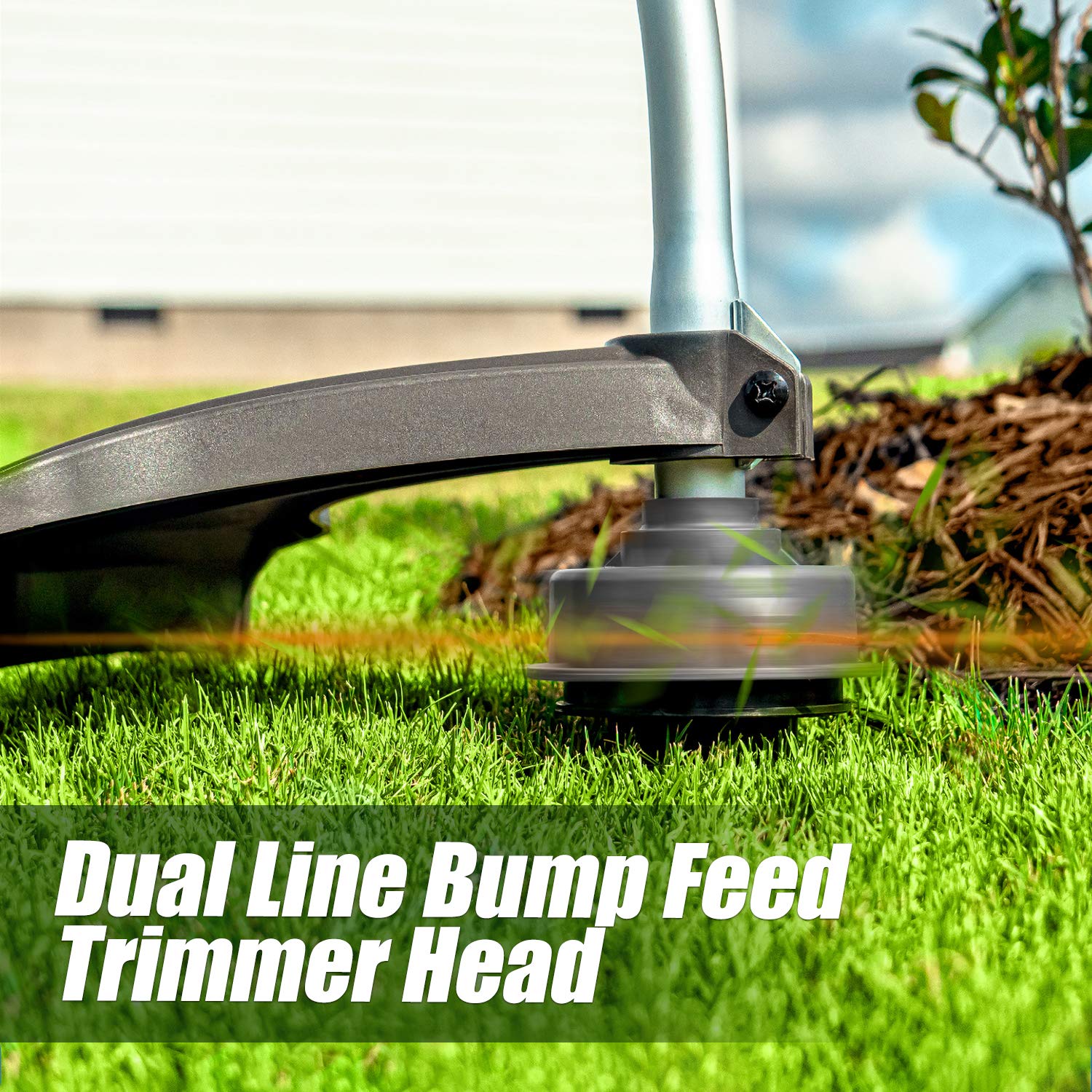 LawnMaster split shaft connection showing attachment conversion benefit
