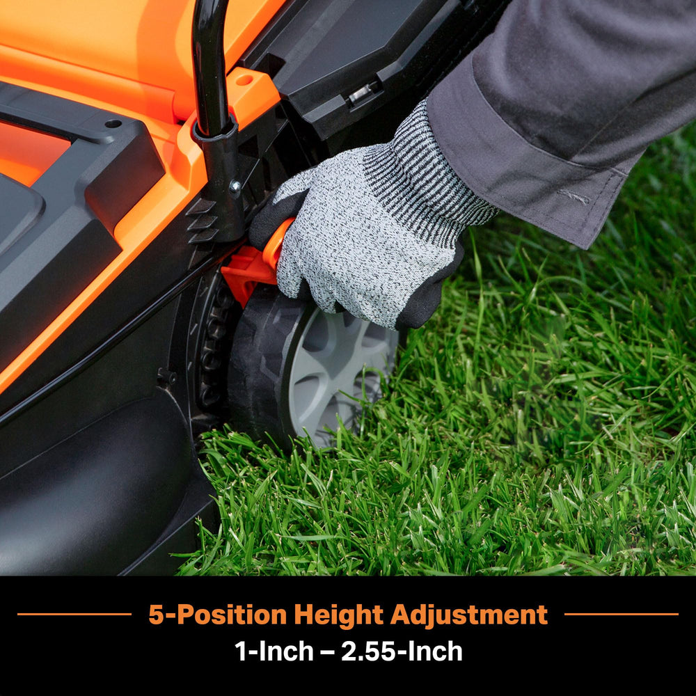 LawnMaster trimmer front view highlighting slim shaft and handle comfort