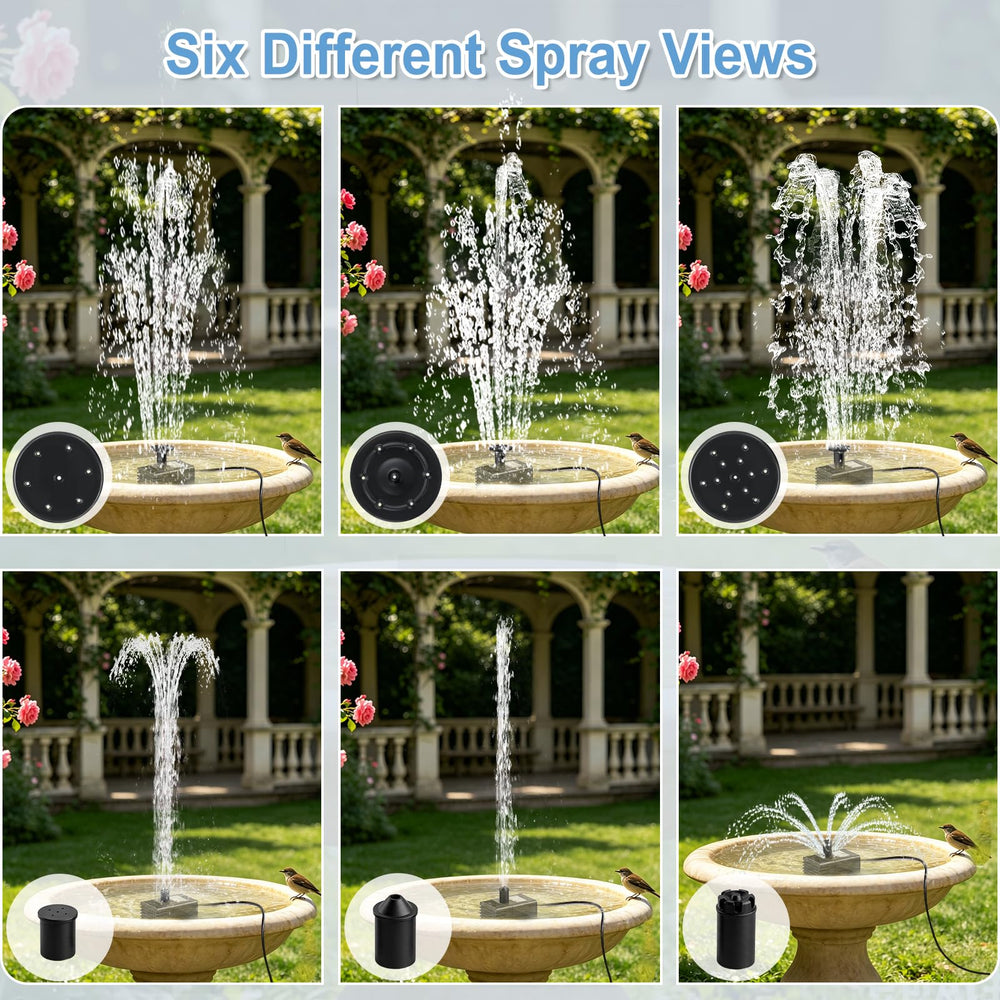 LAWOHO pump with three nozzles detail showing easy-swap patterns for versatile sprays