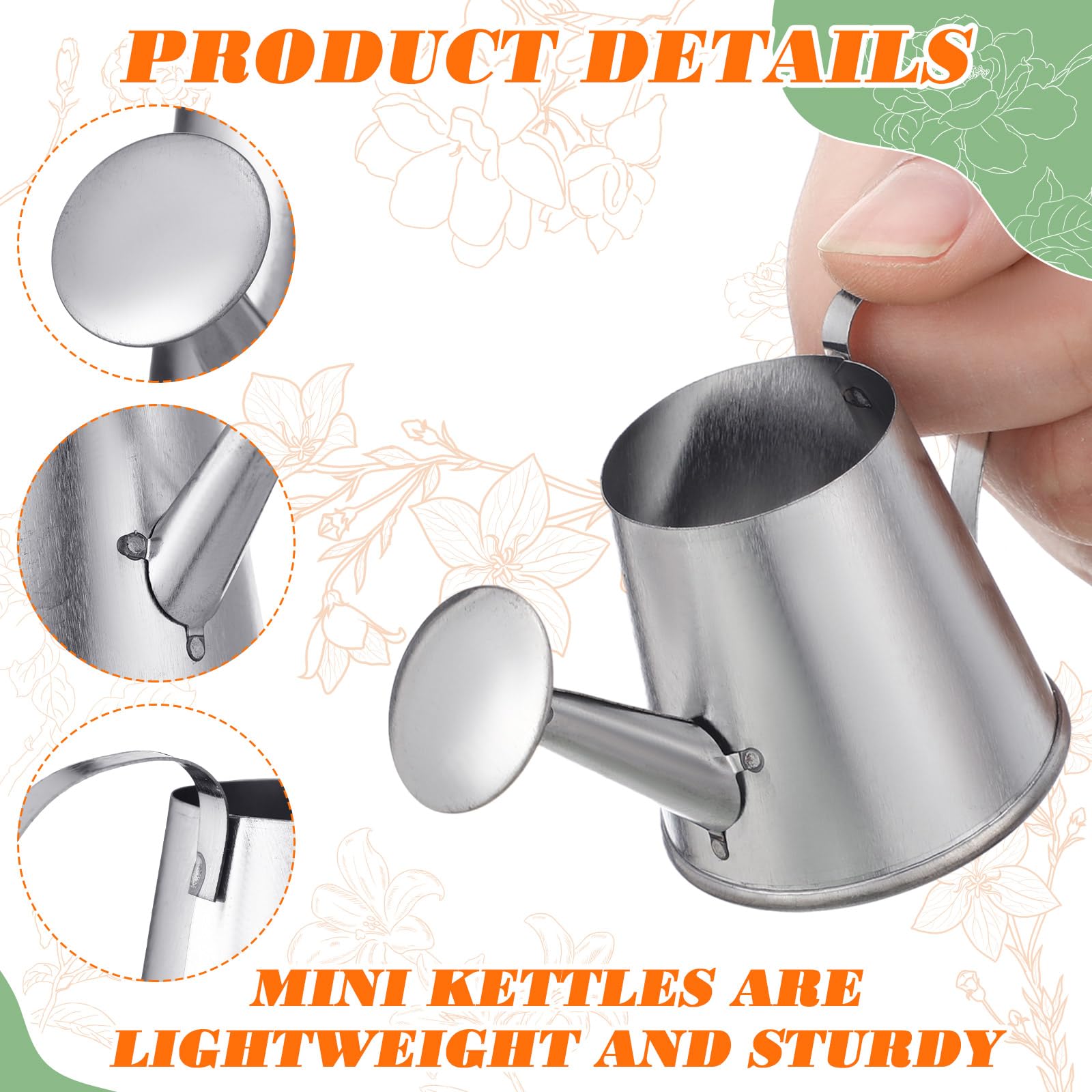Layhit mini watering can size comparison next to a coin showing scale and portability