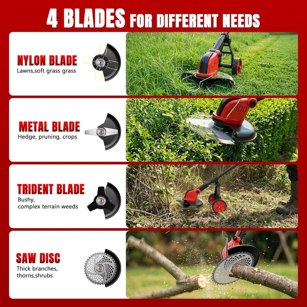 Lazenry metal saw blade attachment close-up for tackling thick brush
