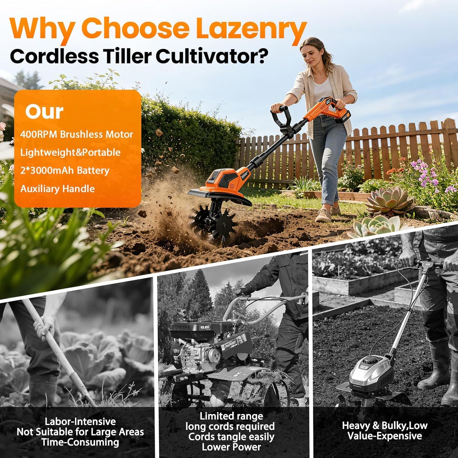 Lazenry side profile highlighting lightweight frame for easy maneuvering benefit
