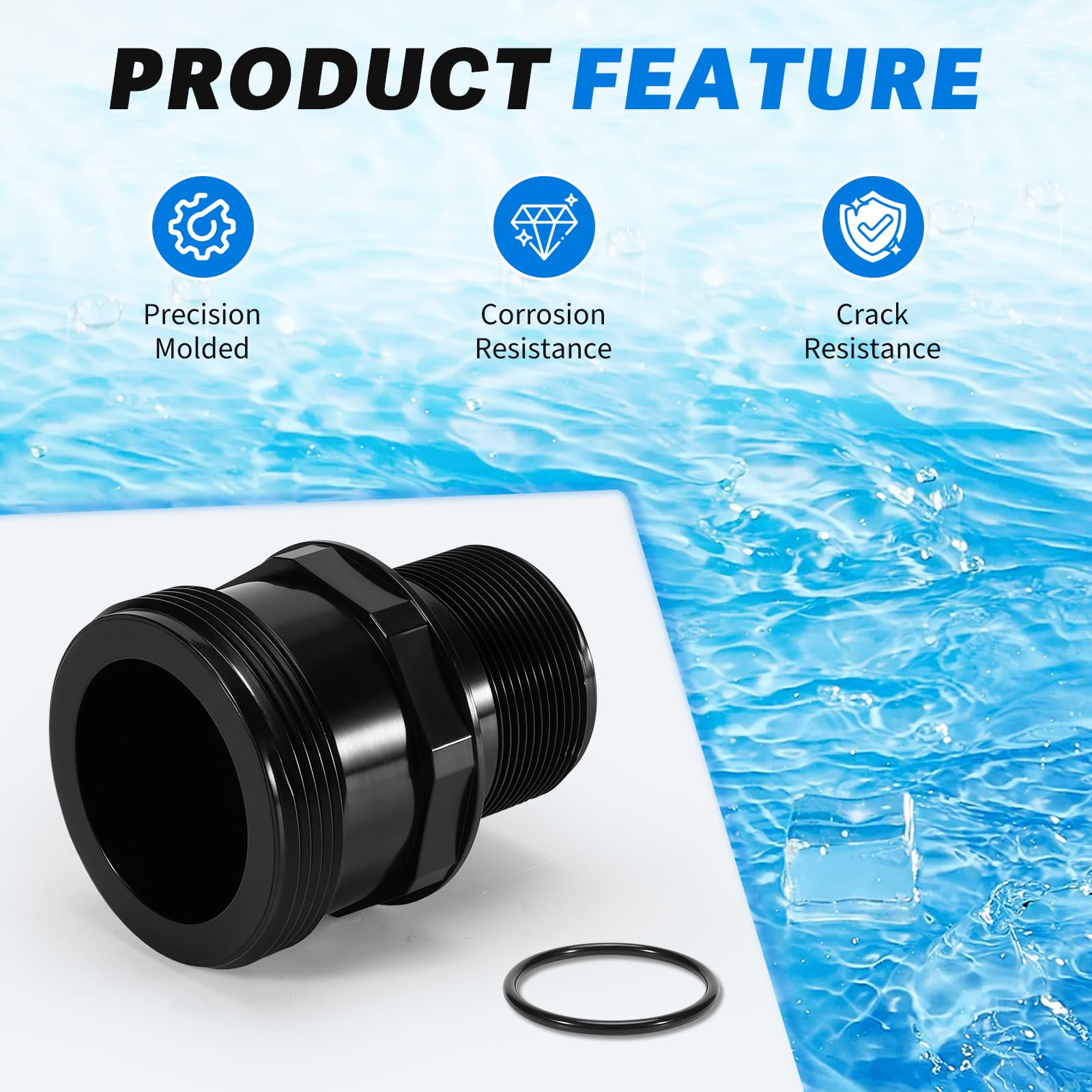 Lazenta bulkhead in pool equipment area showing quick repair and reduced downtime