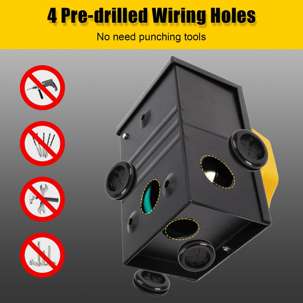 LAZMUMI pre-drilled inlet box top view for simplified mounting access