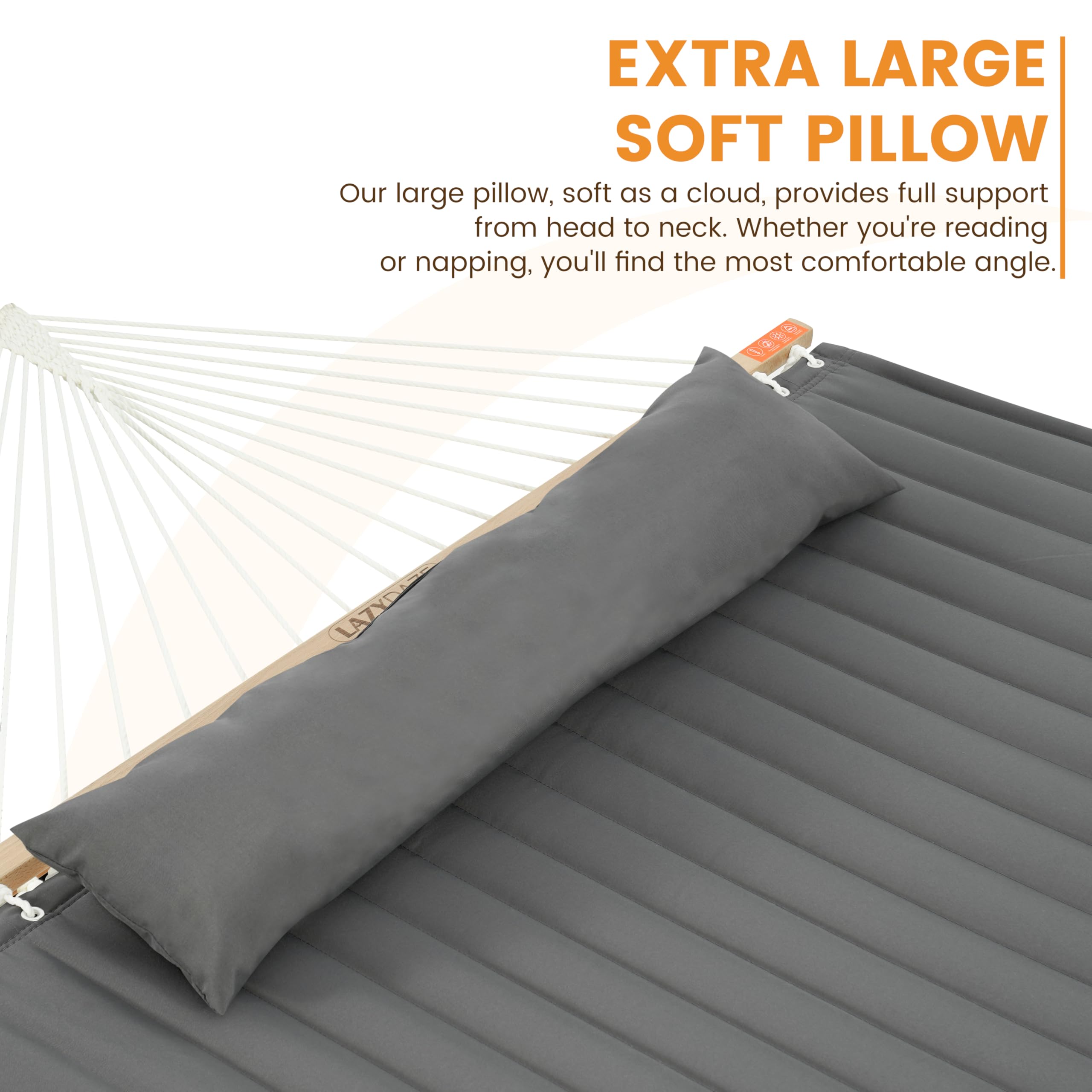 Lazy Daze balance straps attached demonstrating stable anti-flip support