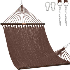 Lazy Daze front view of double Caribbean rope hammock showing roomy bed benefit