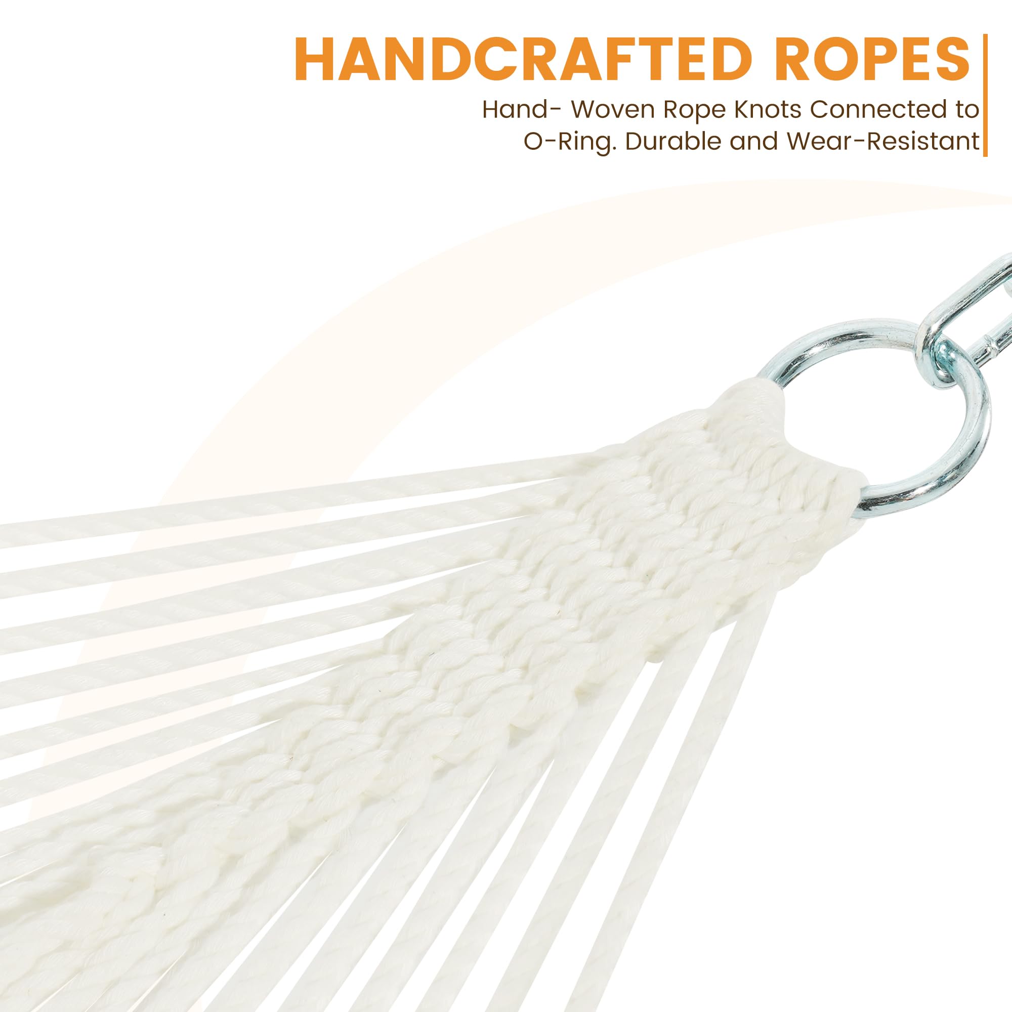 Lazy Daze steel chains and carabiners close-up showing secure attachment and adjustable hanging