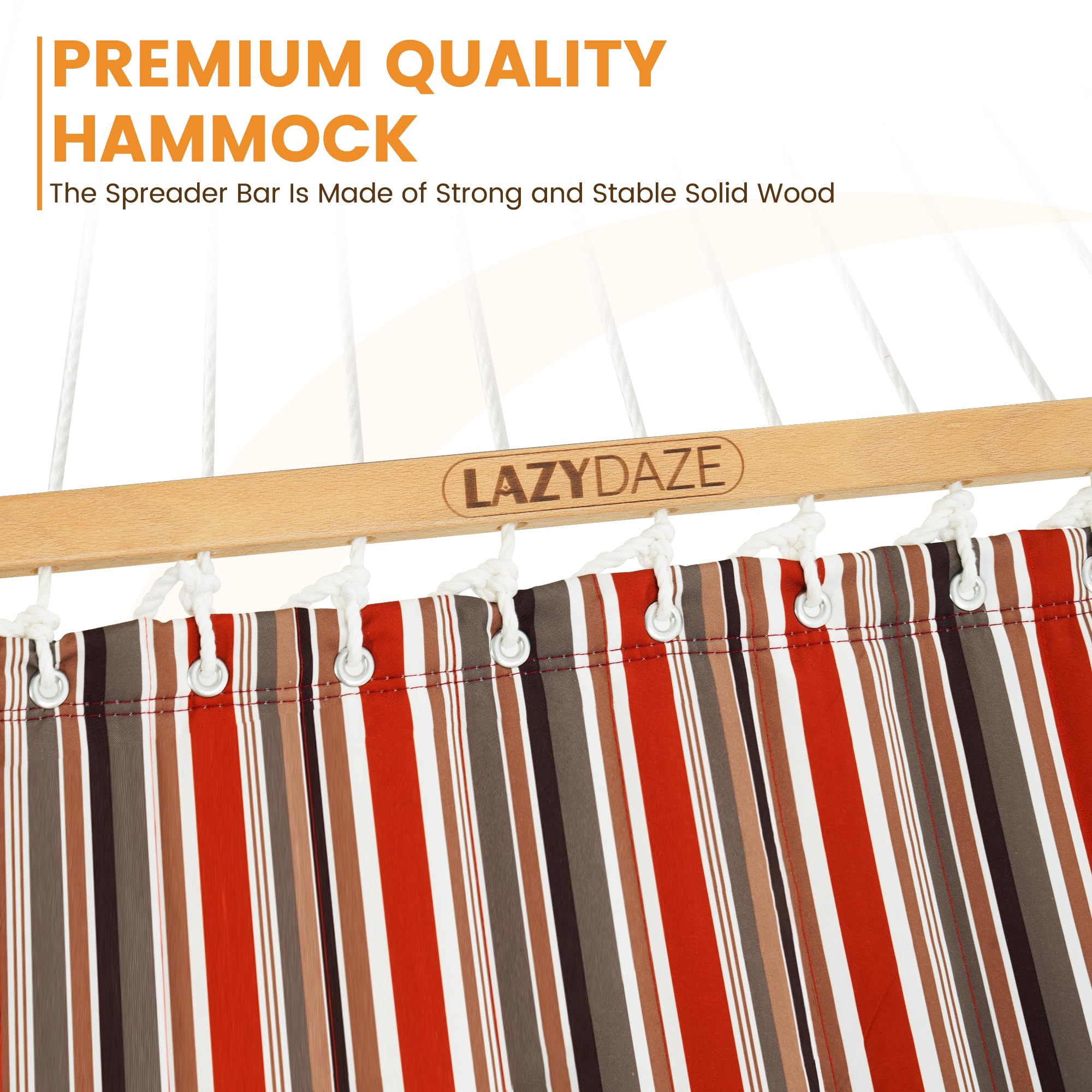 Lazy Daze detachable pillow strapped to hammock showing neck support and easy removal