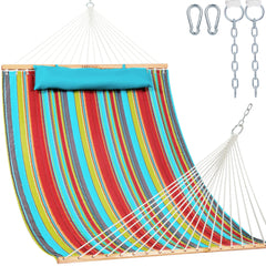Lazy Daze front view of double quilted hammock showing roomy bed and comfort
