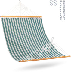 Lazy Daze front view showing full double hammock and spreader bar, comfortable two-person seating