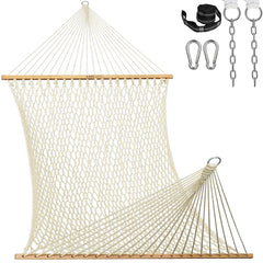 Lazy Daze front view of hammock showing roomy two-person bed and spreader bars