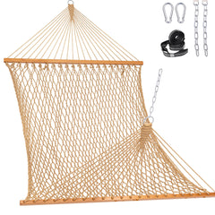 Lazy Daze front view of double hammock showing roomy bed and spreader bar, ideal comfort