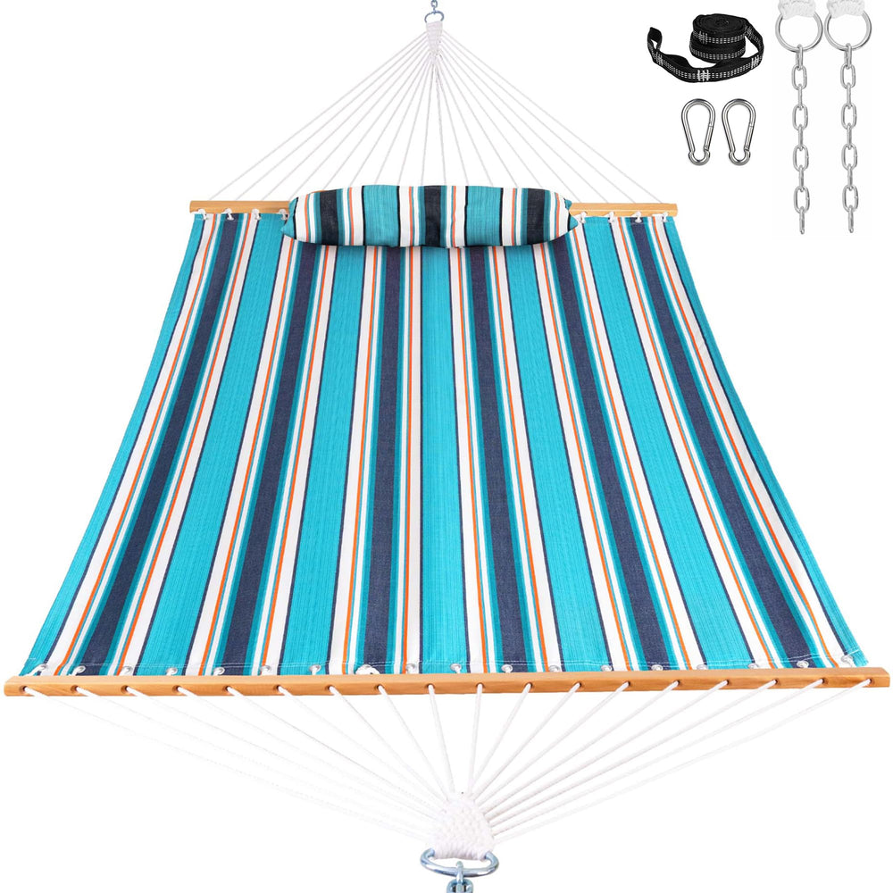 Lazy Daze front view showing full hammock and spreader bar for durable comfort