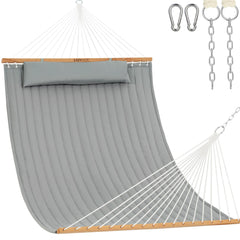 Lazy Daze front view showing spreader bar and full bed for stable lounging