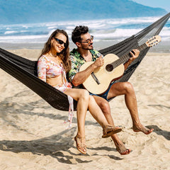 Lazy Daze Hammocks close-up of dense handwoven cotton threads showing breathable texture and durability