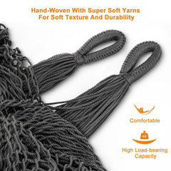 Lazy Daze Hammocks detail of reinforced edge ropes showing secure load distribution and safety