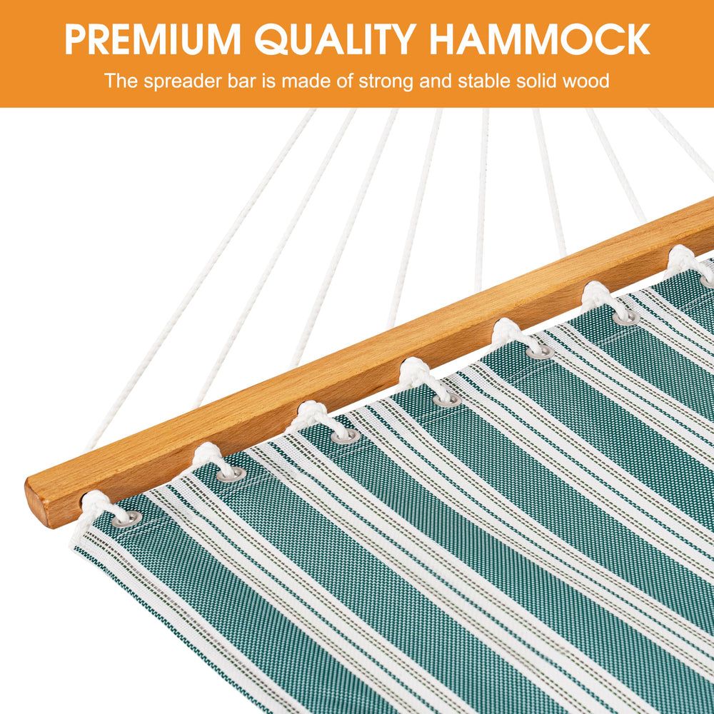 Lazy Daze hammock in use with two people lounging, roomy bed and relaxed posture