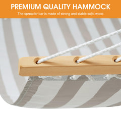 Lazy Daze hammock in use with two people showing roomy comfort and durable support benefit