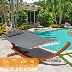 Lazy Daze hammock spreader bar close-up showing hardwood support and stability