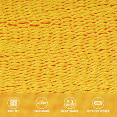 Lazy Daze detailed shot of handwoven polyester rope texture highlighting breathable, durable weave