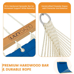 Lazy Daze handwoven ropes and reinforced end loops demonstrating durable support