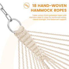 Lazy Daze chains and carabiners included, adjustable hanging for secure installation