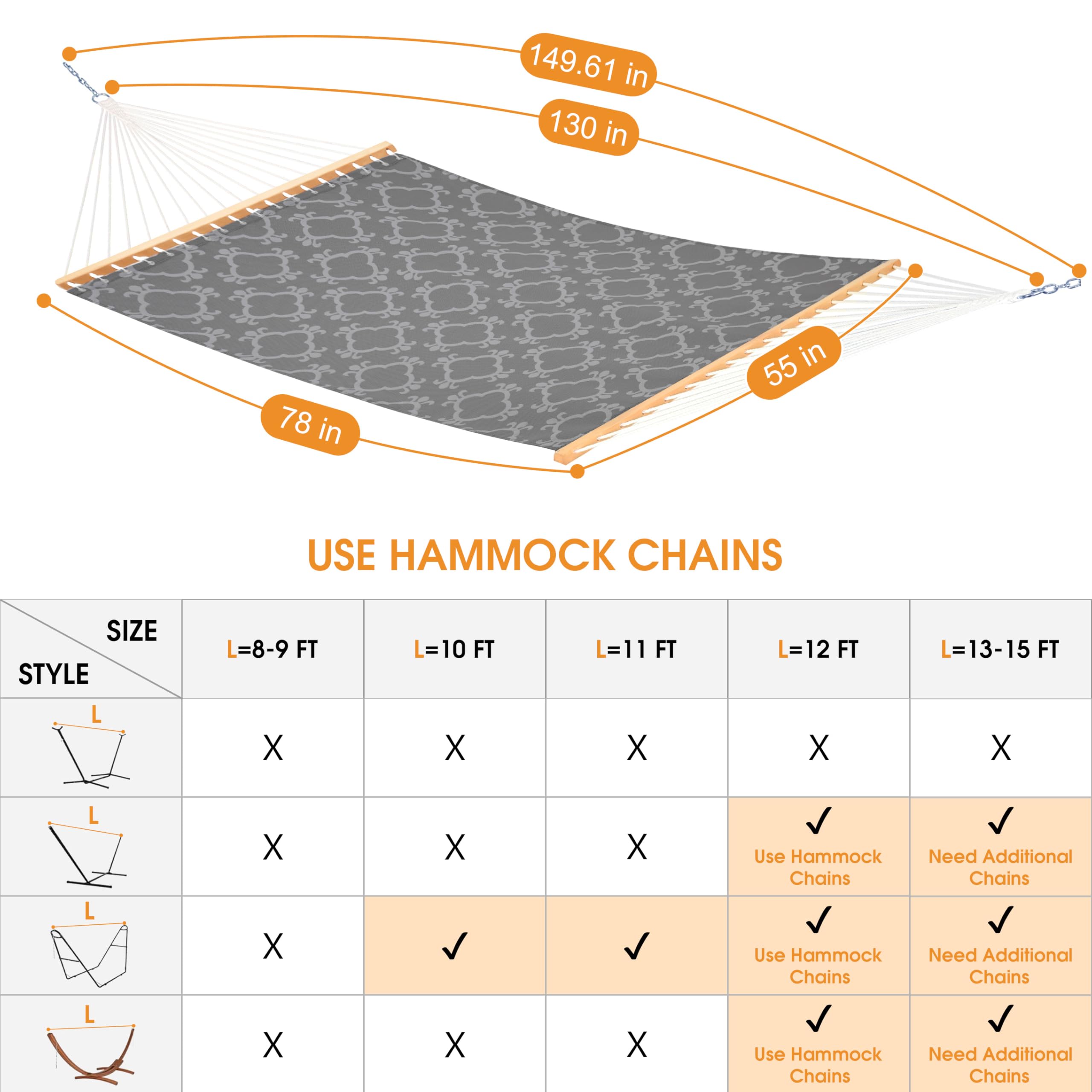 Lazy Daze zinc-plated chains and S-hooks hardware showing corrosion resistance for outdoor use