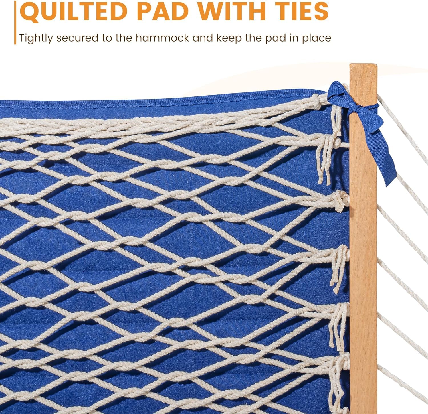 Lazy Daze Hammocks pillow detail illustrating neck support and portability
