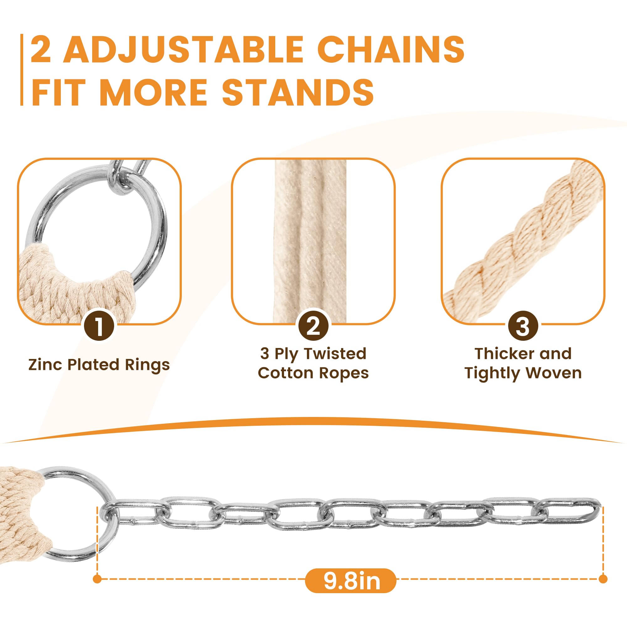 Lazy Daze Hammocks package contents displayed with straps, chains, and carabiners for easy setup
