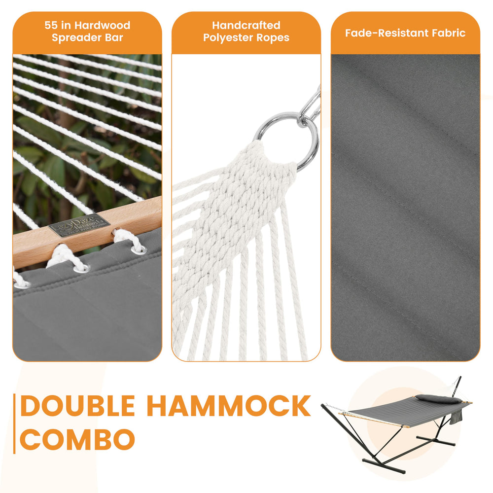 Lazy Daze ropes and zinc rings showing secure suspension components
