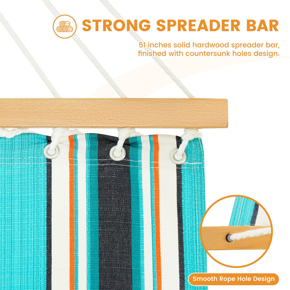 Lazy Daze hammock with compatible stand showing size and scale fit