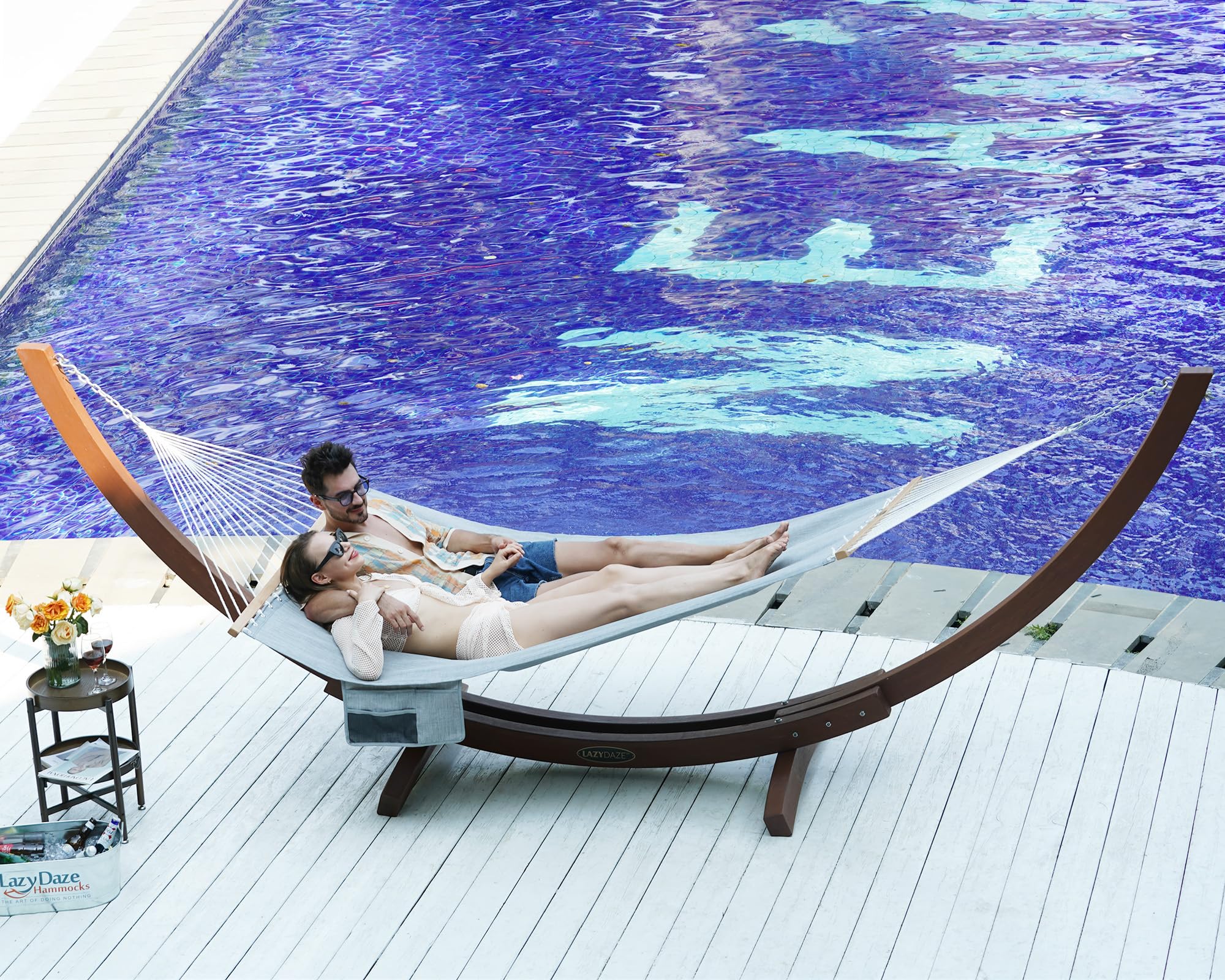 Lazy Daze hammock length shown with measuring tape for sizing clarity