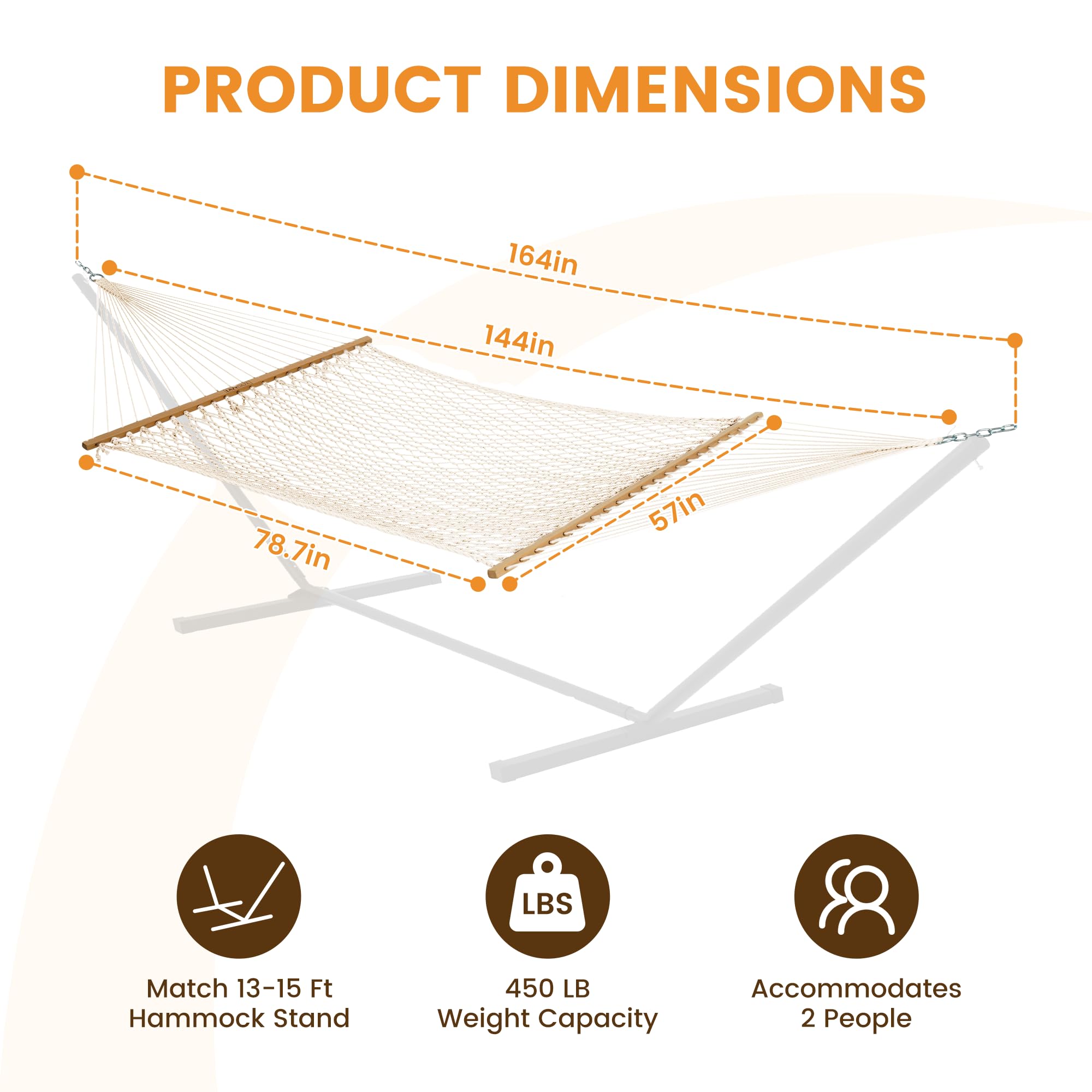 Lazy Daze Hammocks size comparison with person nearby showing bed dimensions and scale