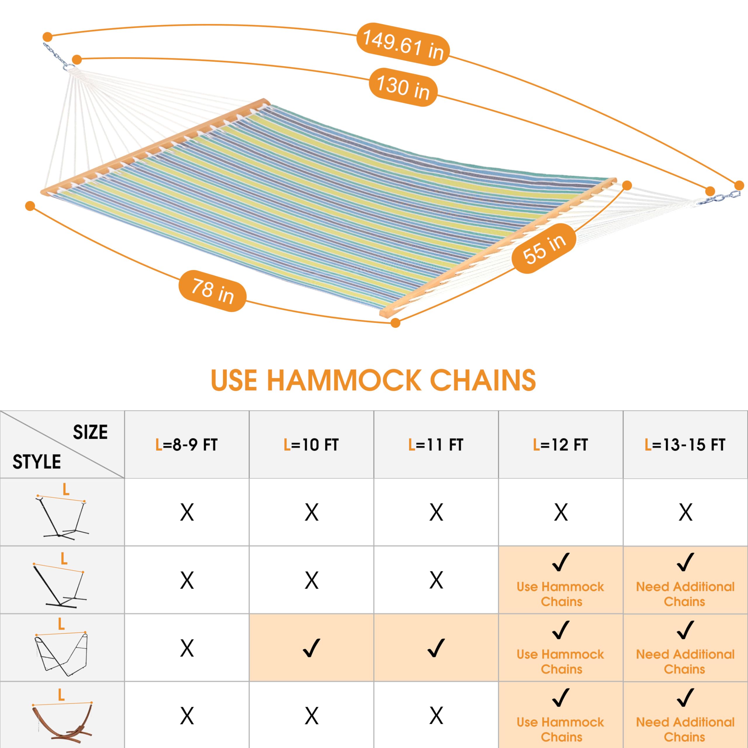 Lazy Daze hammock next to chair for scale showing generous 78x55 inch bed size