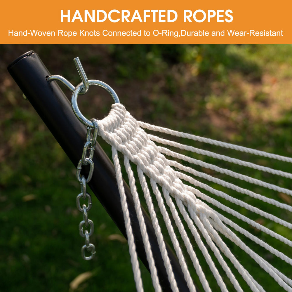 Lazy Daze hardwood spreader bar detail showing anti-corrosion finish and strength