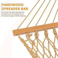 Lazy Daze hardwood spreader bar detail with finish, showing stability and weather resistance