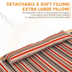 Lazy Daze detail of 55-inch hardwood spreader bar showing sturdy FSC-certified finish