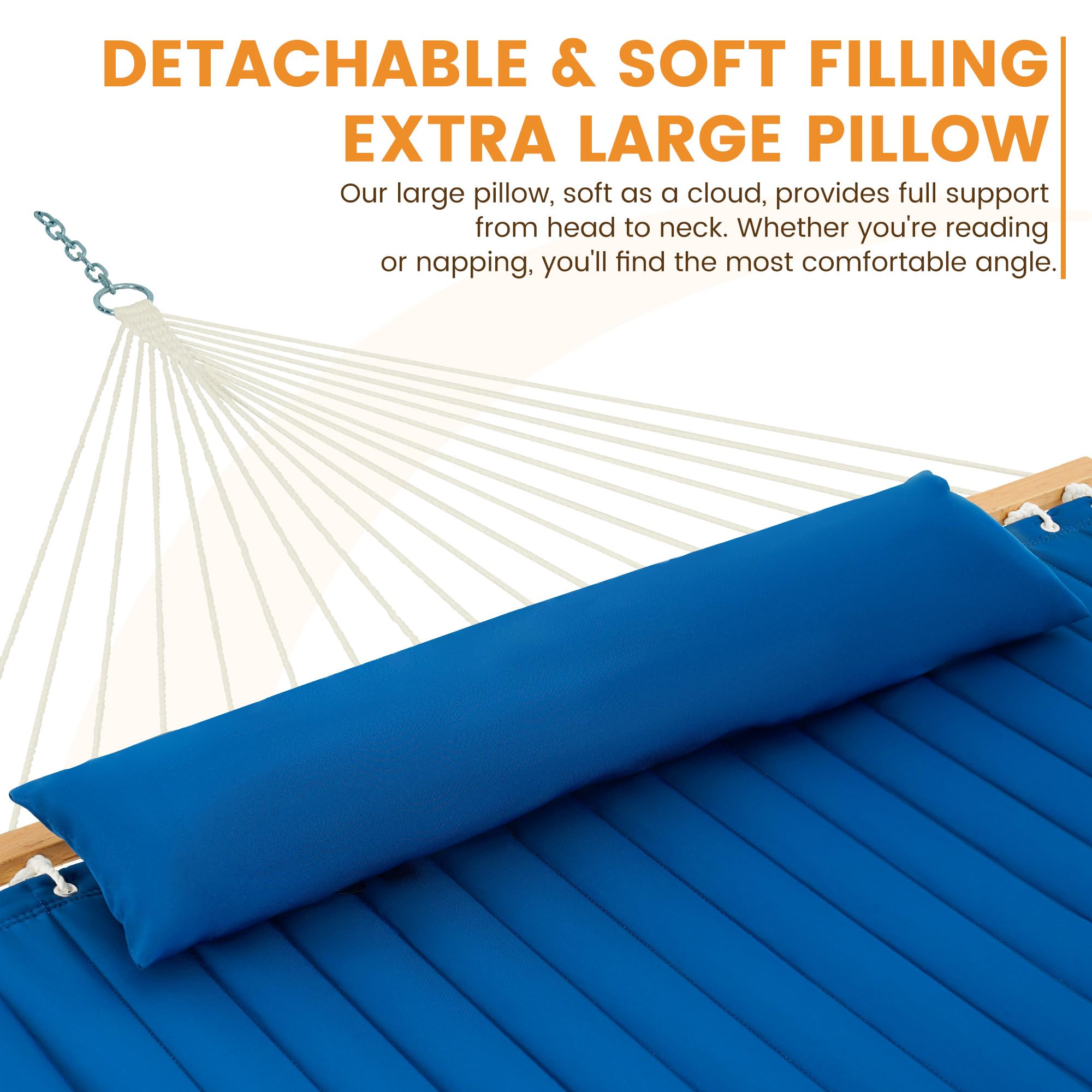Lazy Daze spreader bar detail showing FSC wood and weather-resistant finish for stability