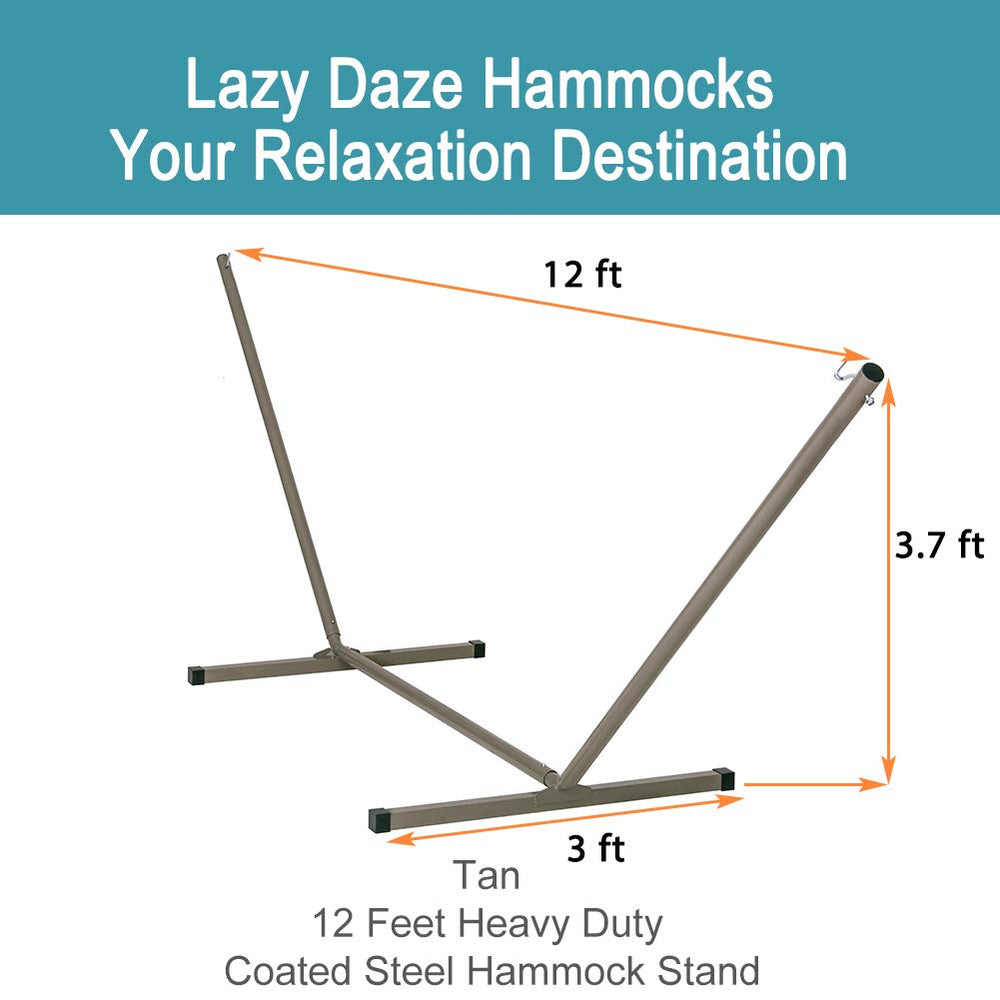 Lazy Daze stand in backyard with plants showing lifestyle relaxation potential