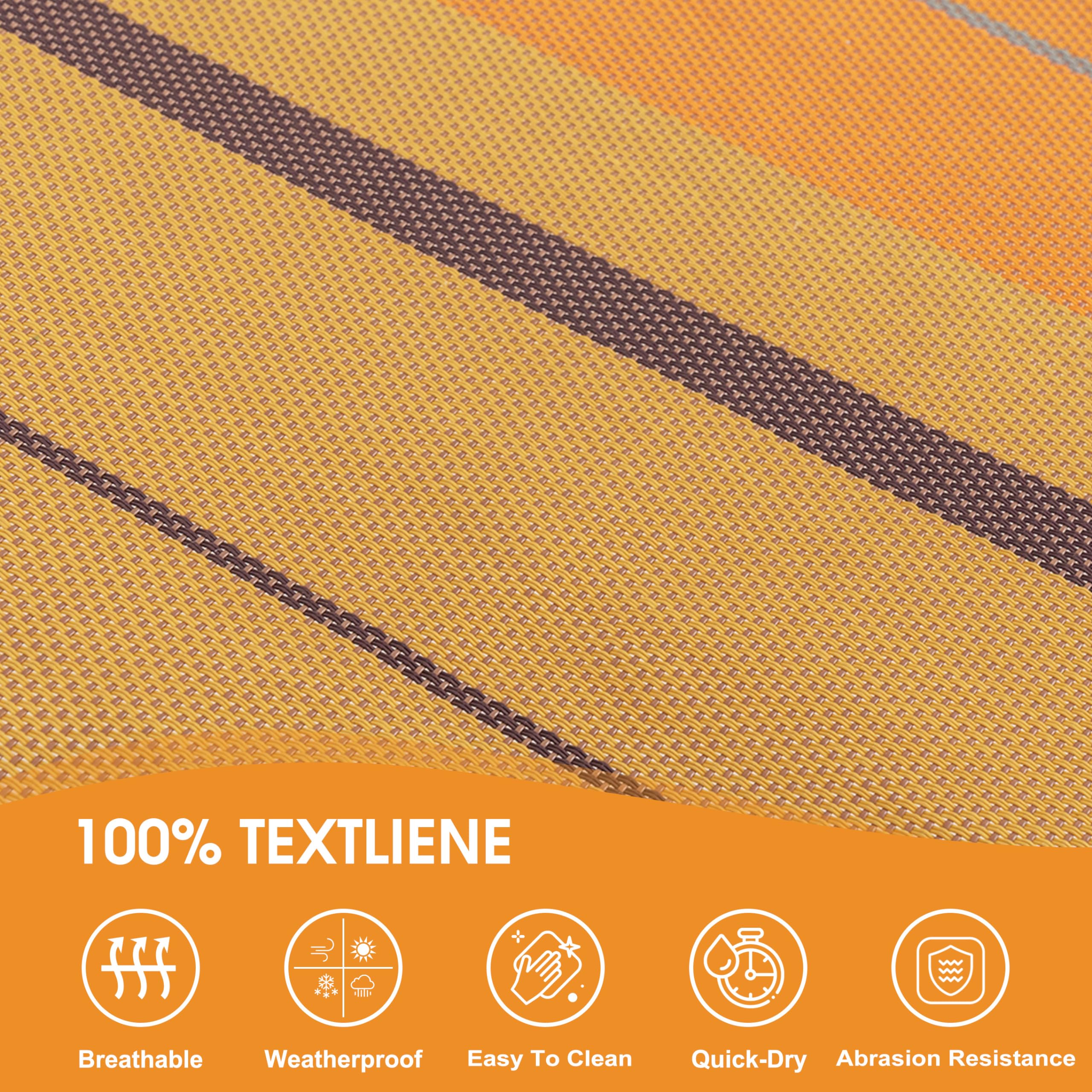 Lazy Daze close-up of Textilene weave highlighting quick-dry, breathable material