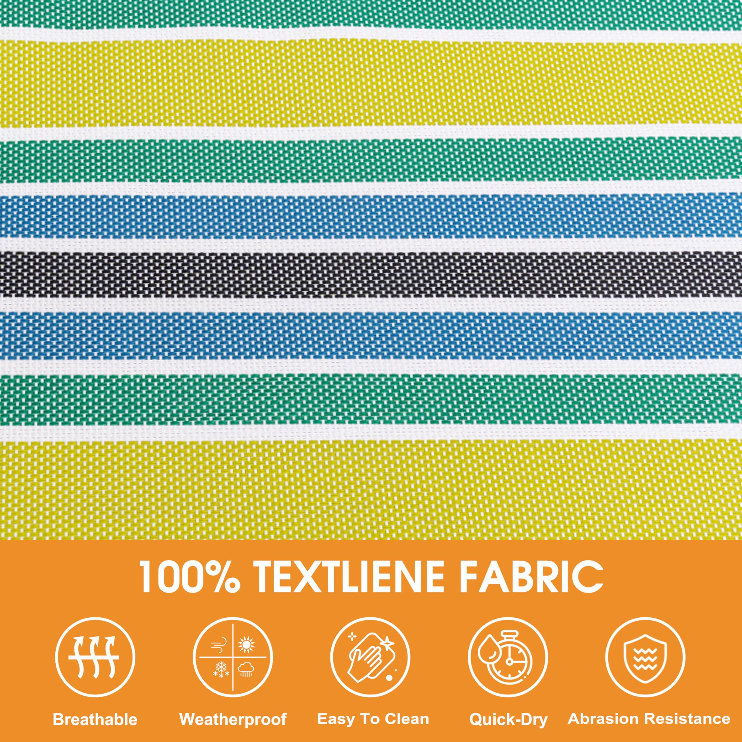 Lazy Daze close-up of Textilene weave showing quick-dry texture and durable finish