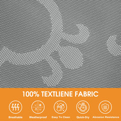 Lazy Daze close-up of Textilene weave highlighting quick-dry fabric durability and comfort