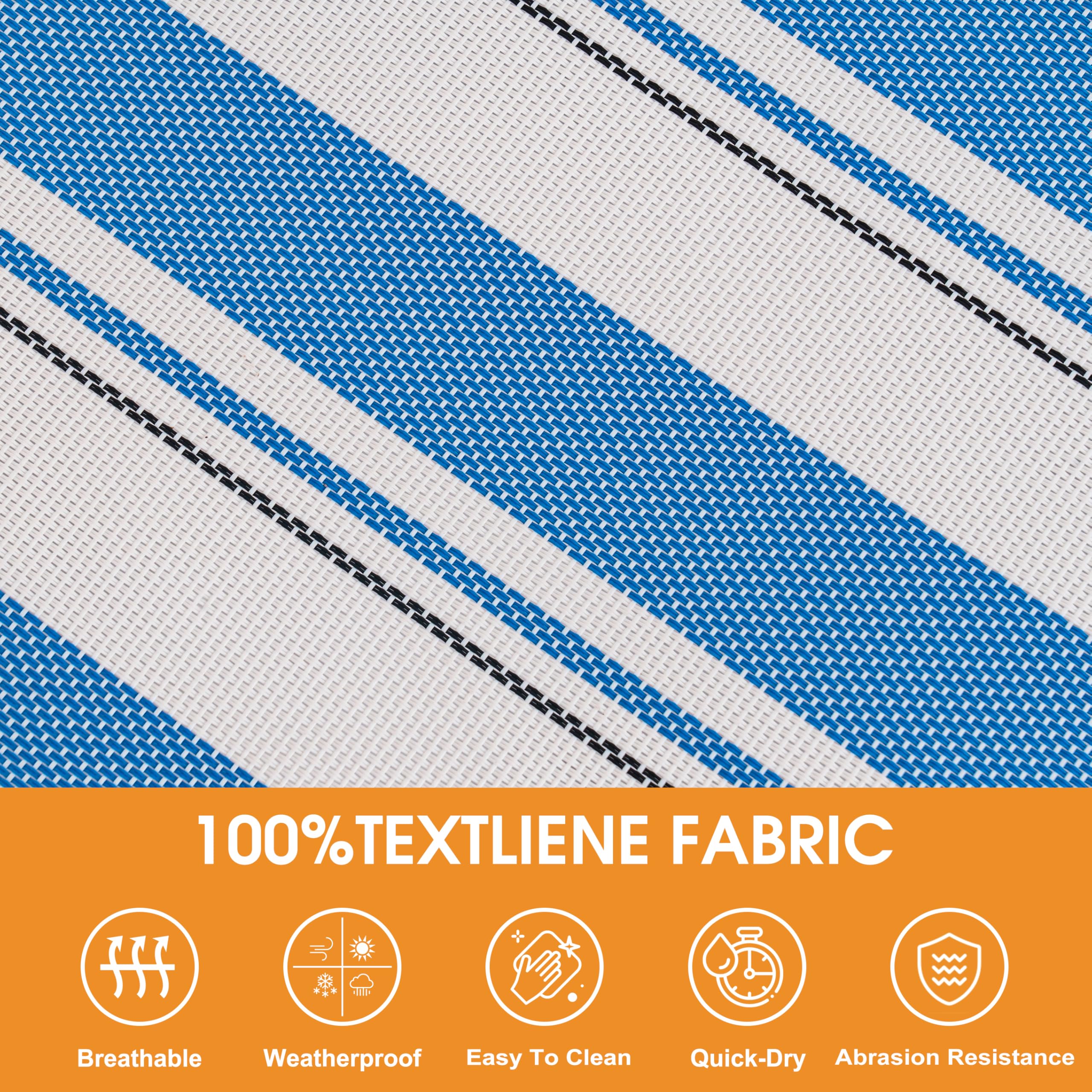 Lazy Daze close-up of textilene fabric showing quick-dry texture and comfort