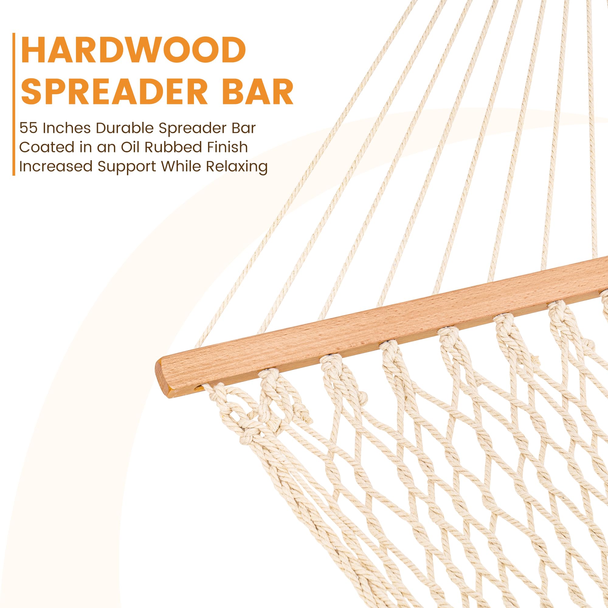 Lazy Daze Hammocks suspended between trees with tree-friendly straps for secure hanging