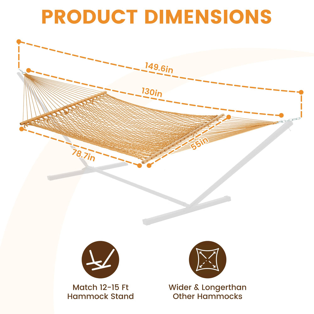 Lazy Daze hammock hung between trees with two people enjoying sunset, showcasing lifestyle use