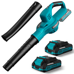 LAZYBOI front view showing compact blower and included accessories for easy storage