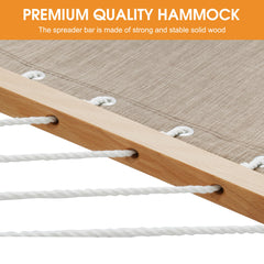 Lazy Daze hardwood spreader bar detail showing sturdy FSC wood and balanced support