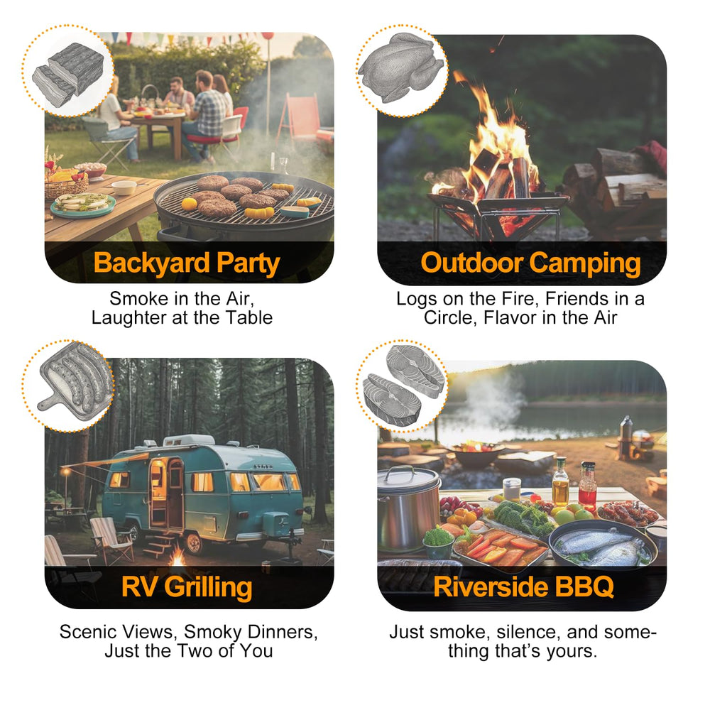 LAZYFOX backyard lifestyle scene showing added smoke flavor at outdoor gatherings